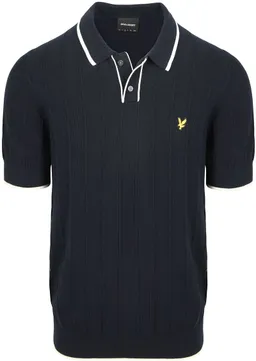 Lyle and Scott Lyle & Scott Strick Poloshirt Kontrastkante Dunkelblau - Größe M – Produktbild 1 von 1