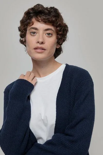 Rifò Rifò Langer Woll-Cardigan Modell: Gioia, Blue mora, – Produktbild 4 von 4