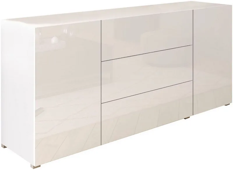 Home affaire Sideboard BERLIN, Moderne grifflose Kommode Breite 150 cm, 4 Schubkästen/ 2 Türen, Weiß, – Produktbild 2 von 7