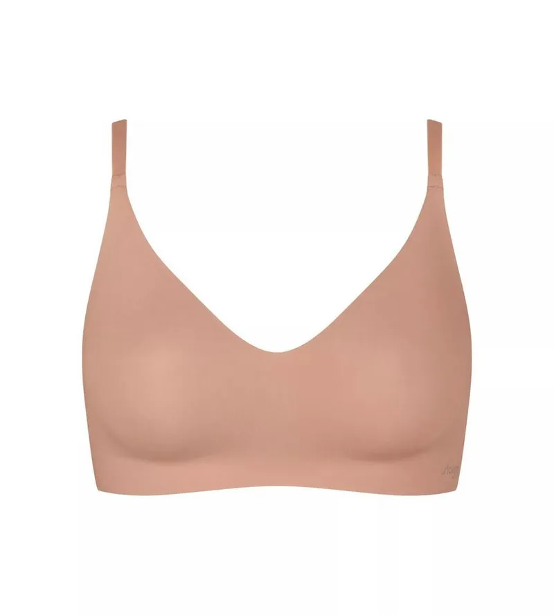 Sloggi Sloggi Bralette ZERO Microfibre 2.0 nahtlos, herausnehmbare Einlagen, mittlerer Halt, Microfaser, Braun, – Produktbild 3 von 5