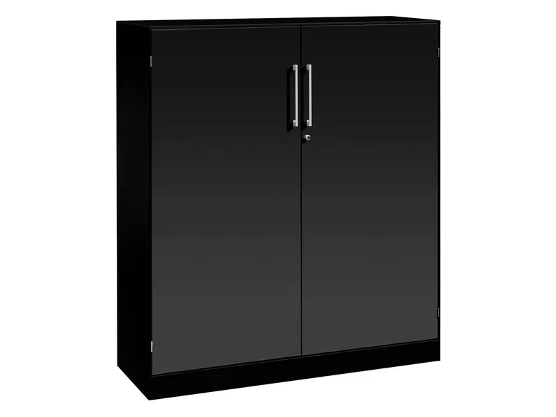 Flügeltürenschrank "CONTACT", Höhe 131 cm (BxT) 100 x 43,5, Schwarz, – Produktbild 1 von 1
