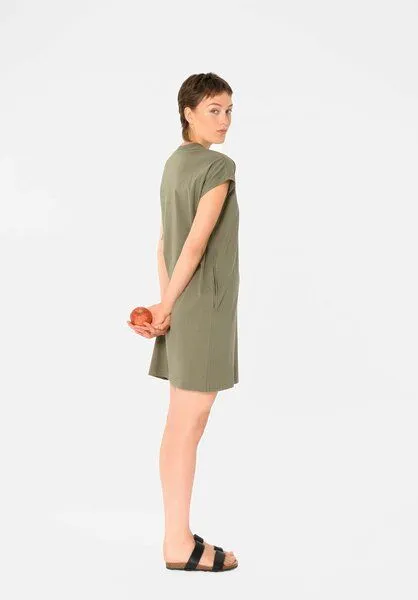 THOKKTHOKK ThokkThokk TT76 Boxy Shirt Dress (GOTS), Deep lichen green (grün), – Produktbild 3 von 7