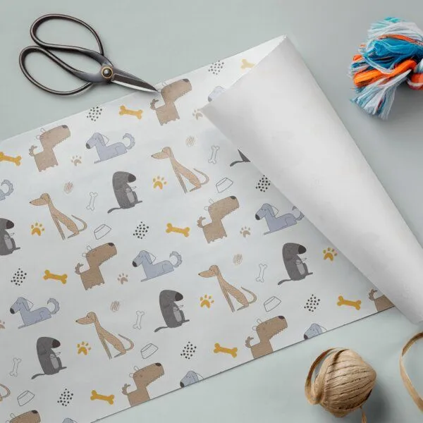 Fines Papeterie Fines Papeterie 3m Geschenkpapier HUNDE für Kinder auf Rolle 300x47 cm – Produktbild 1 von 3