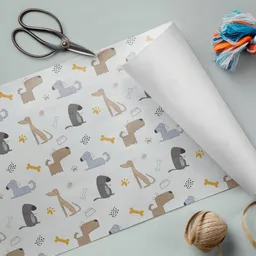 Fines Papeterie Fines Papeterie 3m Geschenkpapier HUNDE * für Kinder * auf Rolle * 300x47 cm * – Produktbild 1 von 1