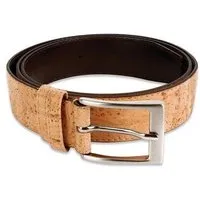 Kork-Deko Kork-Deko Korkgürtel | Vegan | Mit silberner Schnalle - beige - Größen 90 - 115 – Produktbild 1 von 1
