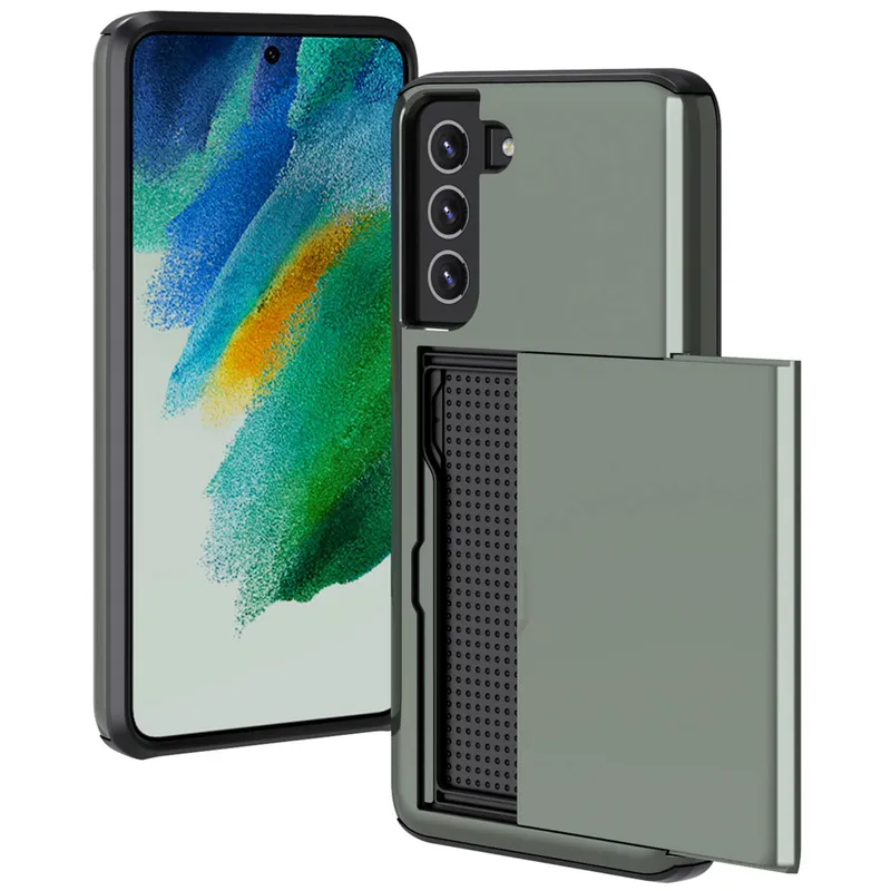 imoshion imoshion Backcover mit Kartenfach für das Samsung Galaxy S21 FE, Dunkelgrün, – Produktbild 1 von 1