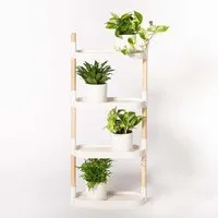 CitySens CitySens Blumenregal mit 4 Ablagen und luftreinigenden Pflanzen., Weiss, – Produktbild 1 von 1