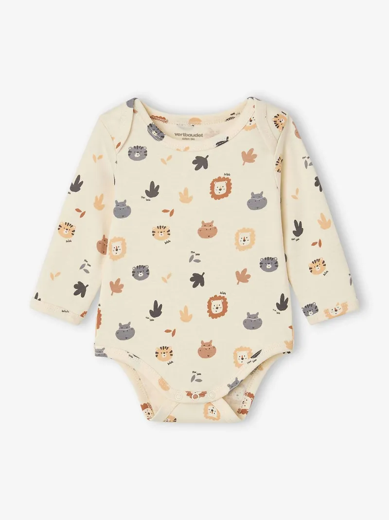 Vertbaudet Vertbaudet Langarm-Bodys Baby im 3er-Pack Baumwolle, Hellbraun, – Produktbild 3 von 4