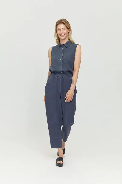 Mazine Mazine Leinen Hose - Ruthilda Pants - aus Leinen, Blau (ink blue), – Produktbild 2 von 4