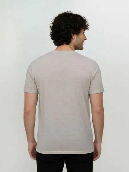 GreenBomb GREENBOMB Basic Loom - Funktionales T-Shirt aus Merino-Wolle / Fair & Vegan, Grau (sandstone), – Produktbild 4 von 4