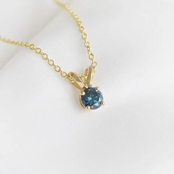 Eppi Eppi Blauer Diamant in goldener Halskette Lalom, Weiss, – Produktbild 2 von 4