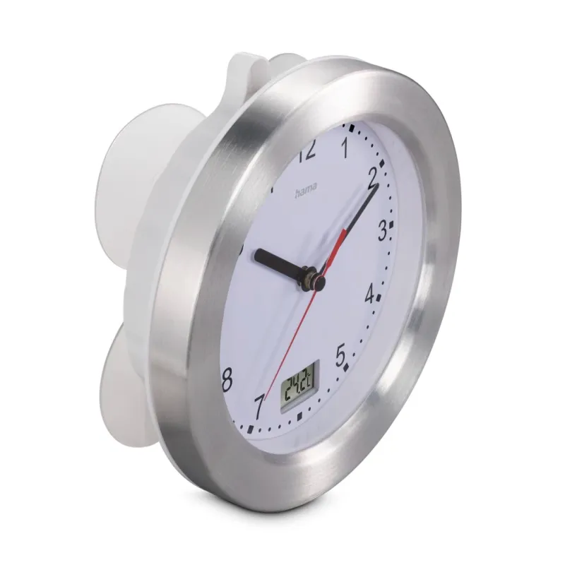 Hama Hama Badezimmeruhr "Mauritius", Wanduhr mit Thermometer, ohne Ticken, Ø 17 cm – Produktbild 2 von 5