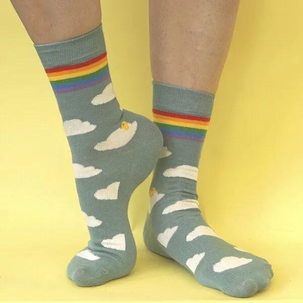 Fräulein Prusselise Fräulein Prusselise Wolke Socken Wolkenmatz Regenbogen, story, bunt gemustert – Produktbild 1 von 3