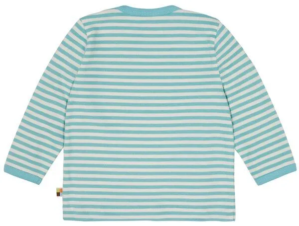 loud + proud loud + proud Babys & Kinder Shirt Streifen, GOTS-zertifiziert, Cyan(petrol), – Produktbild 2 von 2
