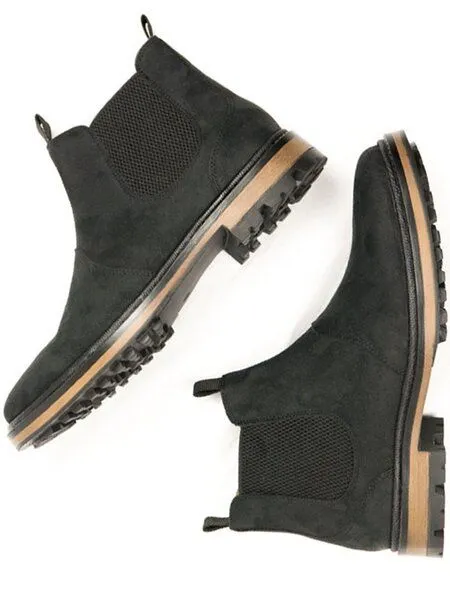 Will's Vegan Shop Will's Vegan Shop Continental Chelsea-Stiefel Veganes Wildleder Herren, Schwarzes veganes wildleder, – Produktbild 1 von 3