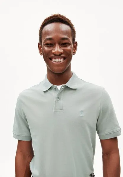 ARMEDANGELS ARMEDANGELS FIBRAAS - Herren Polo T-Shirt Regular Fit aus Bio-Baumwolle, Morning dew, – Produktbild 3 von 4
