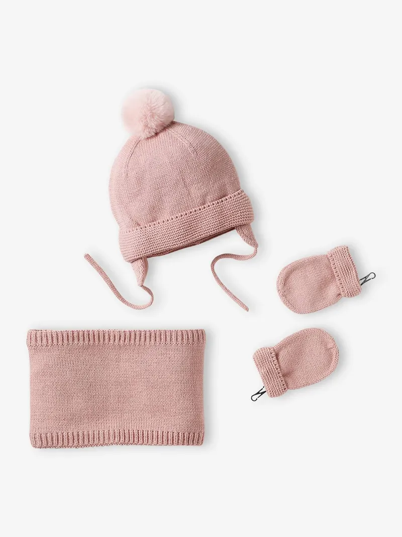 Vertbaudet Mädchen Baby-Set, Pudrig rosa, – Produktbild 1 von 4