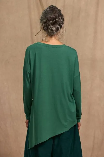 KOKOworld KOKOworld Longsleeve-Bluse Seki aus EcoVero-Viskose, Jade (grün), – Produktbild 2 von 4