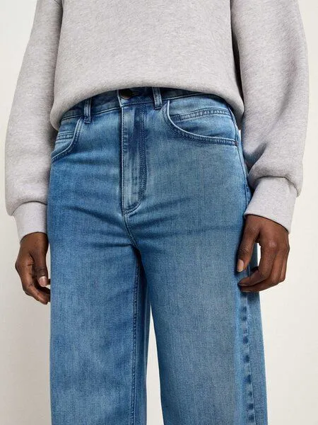LANIUS LANIUS Marlenejeans (GOTS) aus Bio-Baumwolle, Mid blue denim, – Produktbild 5 von 8