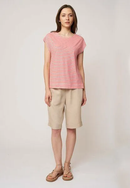 LANA Organic LANA Organic Sommershirt für Damen, Modell Kim, Iza coral - ecru, – Produktbild 2 von 4