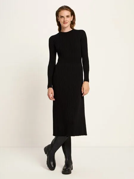 LANIUS LANIUS Langarm-Strickkleid, Black, – Produktbild 3 von 4