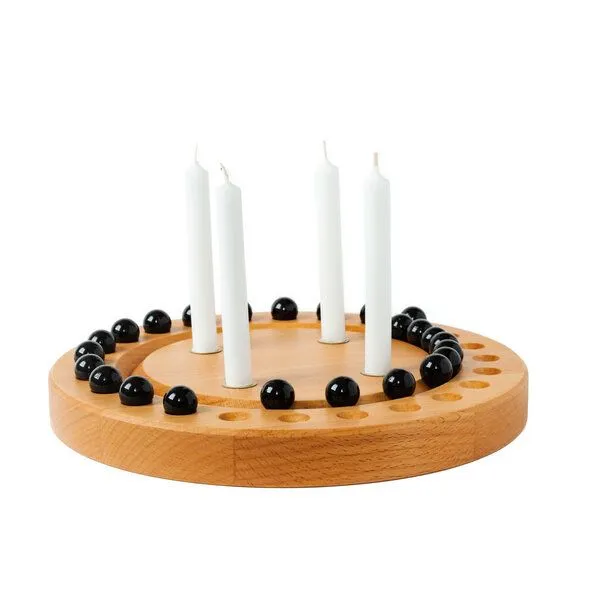 klotzaufklotz klotzaufklotz Adventskalender und Adventskranz mit Baumkerzen, Schwarz-anthrazit, – Produktbild 6 von 8