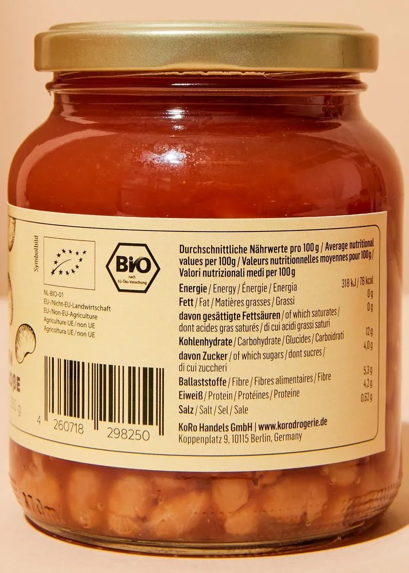 KoRo Weiße Bio Bohnen in Tomatensoße 350 g – Produktbild 1 von 5