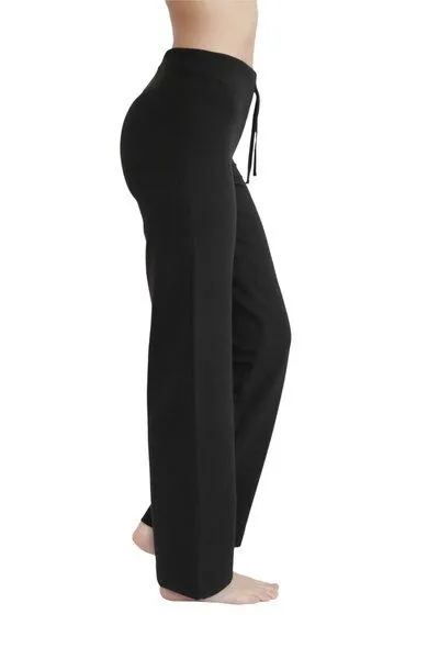 Leela Cotton Leela Cotton Damen Fitnesshose 2 Farben Bio-Baumwolle Trainingshose Sporthose 4207, Schwarz, – Produktbild 3 von 3