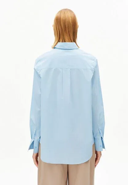 ARMEDANGELS ARMEDANGELS LOOSE POPLIN Damen Bluse aus Bio-Baumwolle, Blue glow, – Produktbild 2 von 4