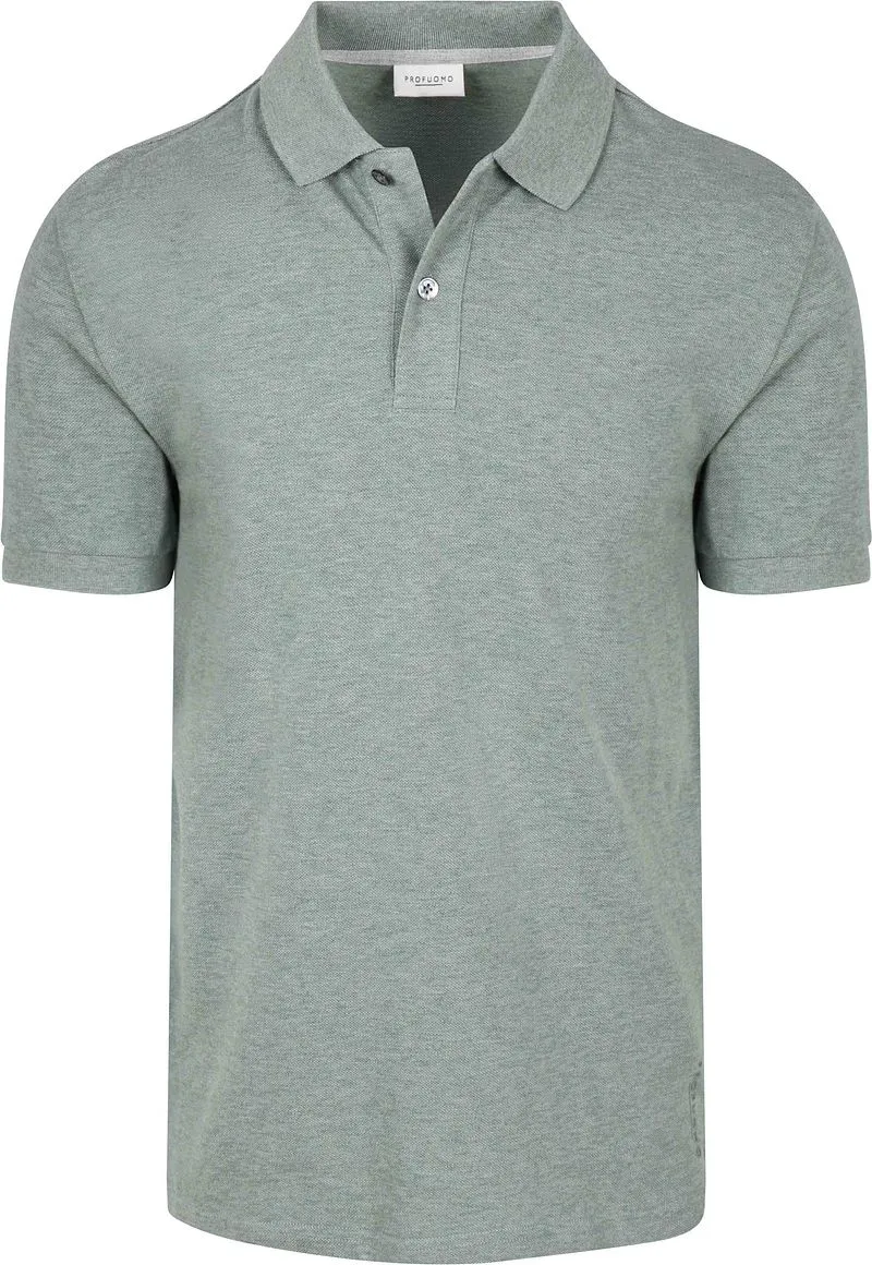 Profuomo Profuomo Piqué Poloshirt Melange Grün - Größe XL, Grün, – Produktbild 2 von 4