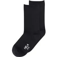 MELA MELA Rollsaum Socken 2 Paare aus 100% Bio-Baumwolle, Schwarz, – Produktbild 1 von 1