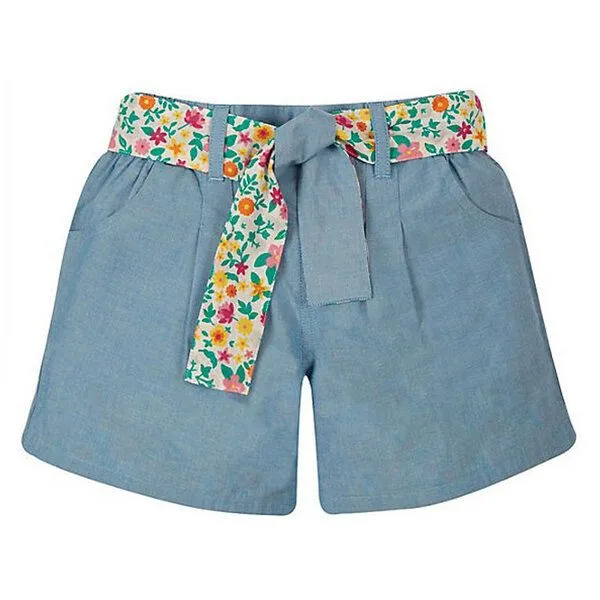 Frugi Frugi 2-in-1 WendeShorts Rhea denim/Blumen – Produktbild 3 von 4