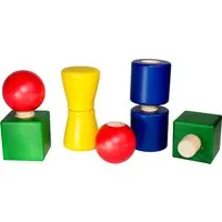 Nic natürlich spielen Schrauben und Muttern für Kinder, Holz 8-teilig, bunt 4,5 x 9 cm – Produktbild 1 von 1