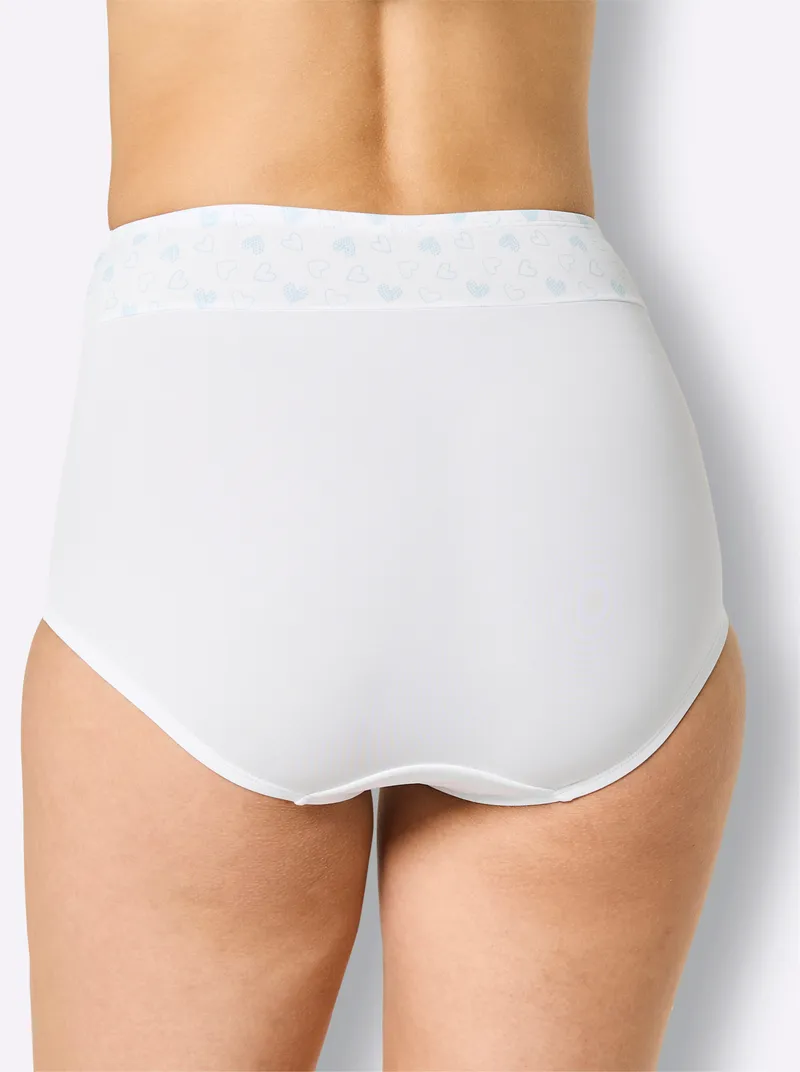 wäschepur Taillenslip 2x weiß-mint-bedruckt + 1x weiß, 2x weiß-mint-bedruckt + 1x weiß, – Produktbild 3 von 3