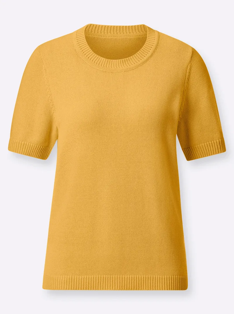 Witt Kurzarmpullover, Maisgelb, – Produktbild 1 von 2