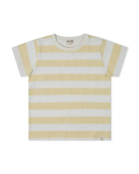 MATONA Matona Klassisches T-Shirt für Kinder aus Bio-Baumwolle / Classic T-Shirt, Yellow stripes, – Produktbild 4 von 4