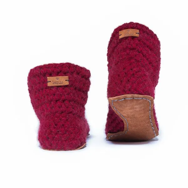 Kingdom of Wow Kingdom of Wow - Handgefertigte Hausschuhe aus Wolle - High Top, Wine, – Produktbild 5 von 5