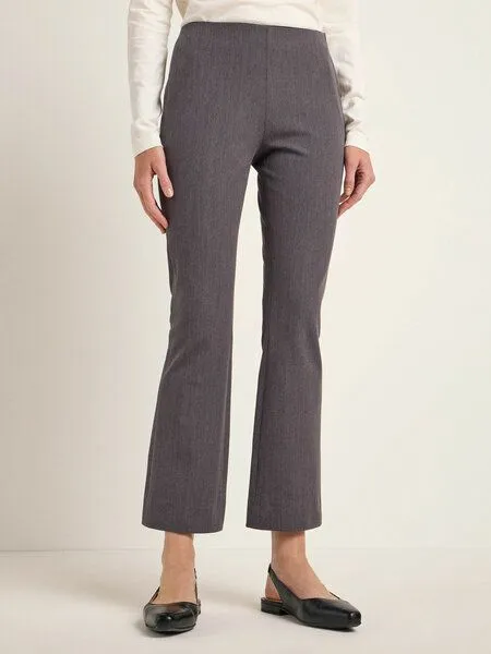 LANIUS LANIUS Hose mit ausgestelltem Bein aus Bio-Baumwolle und Comfort Stretch, Dark grey melange, – Produktbild 2 von 4
