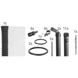 Alberts ALBERTS Set Maschendrahtzaun, anth.kstbe., z.E., Graphitstift, Länge 25 m, Höhe 1250 mm – Produktbild 1 von 1