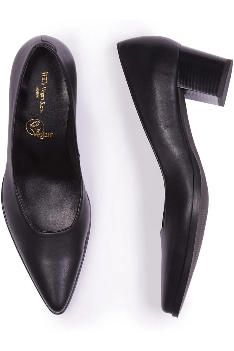 Will's Vegan Store Will's Vegan Store Damen vegan Pumps Point Toe Schwarz, Schwarz, – Produktbild 1 von 2