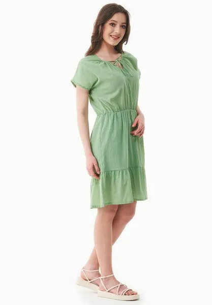 ORGANICATION ORGANICATION Kleid aus Bio-Baumwoll-Voile, Grün(matcha green), – Produktbild 2 von 4