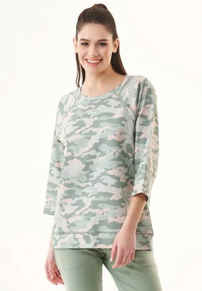 ORGANICATION ORGANICATION Sweatshirt aus Bio-Baumwolle mit Camouflage-Muster, Multi(camouflage), – Produktbild 1 von 4