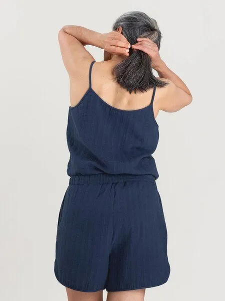 erlich textil erlich textil Finja Mousseline Top aus Bio-Baumwolle, made in Europe, Mitternachtblau, – Produktbild 7 von 8