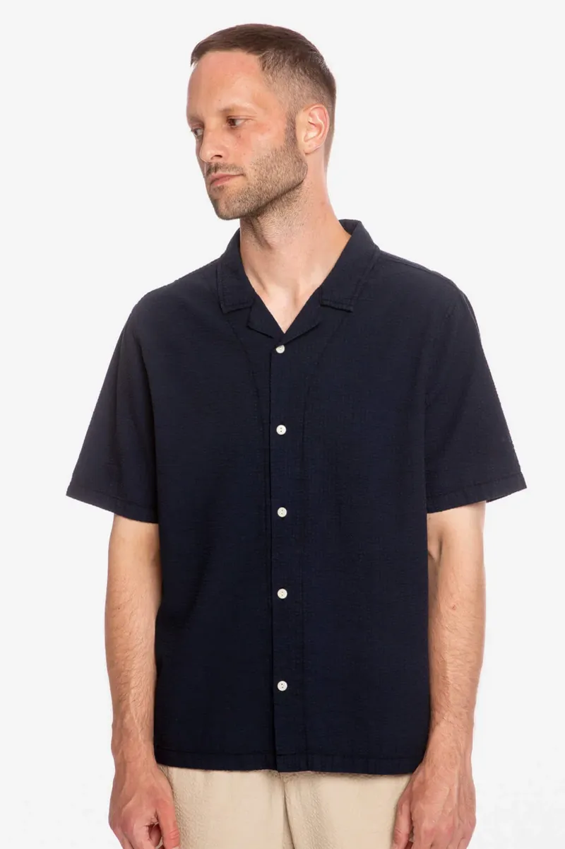 MATONA MATONA Herren vegan Hemd Bowling Marine, Extra dunkelblau, – Produktbild 2 von 2