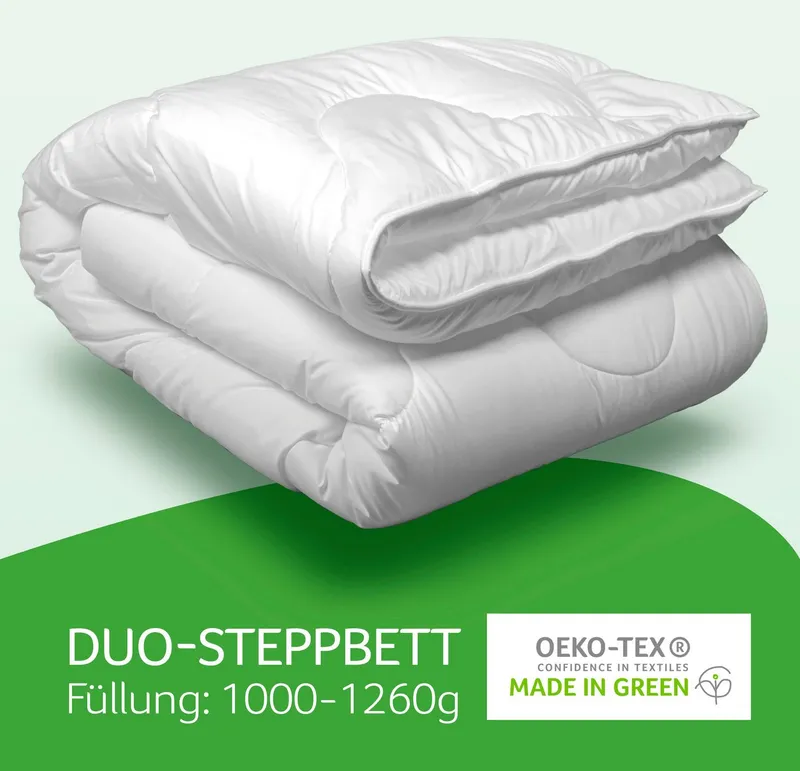 John Cotton Microfaserbettdecke Julia, Bettdecken für Sommer und Winter, Füllung: Polyester, Bezug: 100% Polyester, Bettdecke 135x200 cm, 155x220 cm, Made in Green, Decke, Weiß, – Produktbild 7 von 7