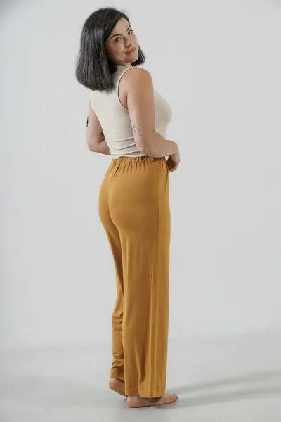YogiLiebe YogiLiebe Yoga Pant "Mukti" Tencel, Mustard, – Produktbild 3 von 3