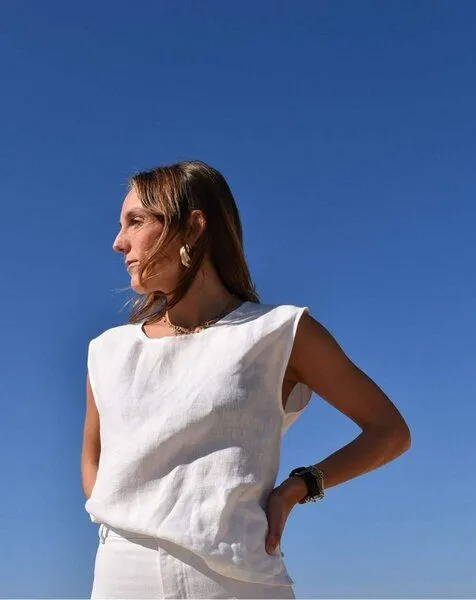 Aatise Das Top aus 100 % Leinen Zamélie Aatise, Weiß, – Produktbild 4 von 4