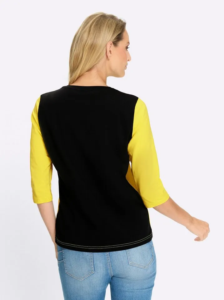 heine heine T-Shirt Rundhalsshirt ., Grün|schwarz, – Produktbild 2 von 5