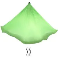 YOGALAXY YOGALAXY® Aerial Yoga Tuch - mit Bindeschlingen - Premiumqualität in diversen Farben, Grün, – Produktbild 1 von 1