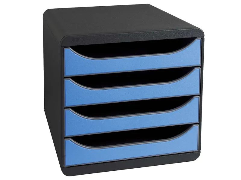 Exacompta Exacompta Schubladenbox "Iderama", DIN A4+, 4 Schubladen offen, eisblau – Produktbild 2 von 3
